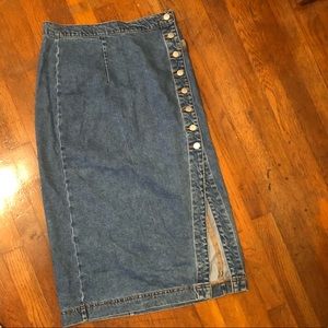 BDG, Urban Outfitters, denim midi skirt